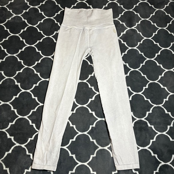 Free People Movement Pants - Free People Movement Good Karma Leggings Lavender Grey Acid Wash XS/S High Rise